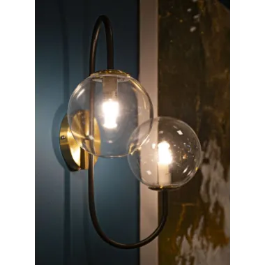 LAMPA ŚCIENNA IRON BLACK 36X24X45 cm